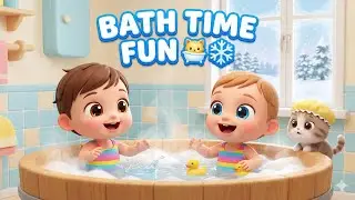 Bath Time Fun with Baby Cat 🛀🐱 | Winter Bath Song for Kids | 3D Cartoon #kidsvideo 