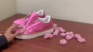 Handmade Pink Floral Bridal Sneakers ✨💗| wedded walks | #bridalsneakers #trendingweddings