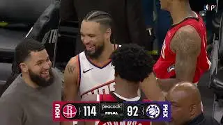 Dillon Brooks gets some love from his former Rockets teammates and staff after the game - 11/24/25