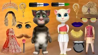 Talking Tom billu Dolha Dulhan ka funny makeup comedy video lipstick wali Billi  @MkBillu3D ​