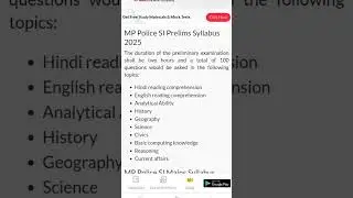 MPSI VACANCY 2025|MP SI New Syllabus 2025/MPSI Prelims Syllabus| एमपी एसआई सिलेबस 2025#mpsi#mpsi2025