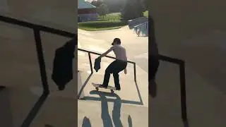 Skater takes off his shirt to show off his summer bod before he does his trick!