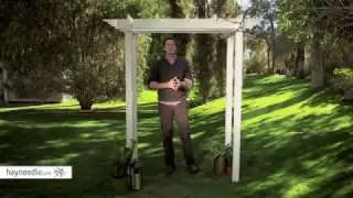 Belham Living 6.8 ft. Vinyl Craftsman Arbor - Product Review Video