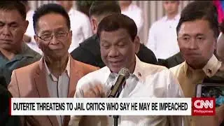 Duterte threatens to jail critics who says he may be impeached