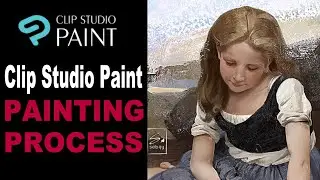 Digital painting process in Clip Studio Paint  practice Master copy from Bouguereau