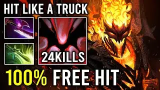 WTF 100% FREE HIT Max Right Click Brutal Attack Speed Hit Like a Truck Shadow Fiend Dota 2