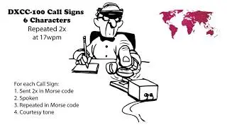DXCC-100 Call Signs - 6 Character Repeated 2x - 17wpm