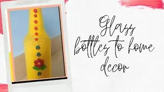 Glass bottle decoration ideas with wool/Glass bottle woolen craft/ Bottle craft idea/Easy bottle art