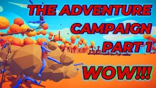 TABS EPIC ADVENTURE CAMPAIGN PART 1 Catapult VS Cavemen I am The CATAPULT REEEE!!! not at all AI