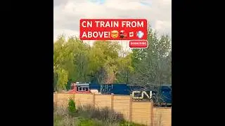 MASSIVE CN Train from ABOVE! 🤯🚂🇨🇦💨🔊 #shorts #train