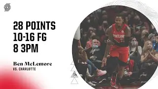 Ben McLemore Highlights (28 Points, 8 3PM) | Trail Blazers vs. Hornets | Dec. 17, 2021