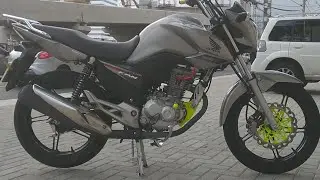 FAN 160  PRATA PERSONALIZADA - INSTALEI PUNHO CB 500, LANTERNA FUME DE LED E PINTEI O PEITO DO MOTOR