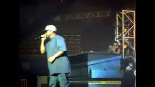 Ice Cube performs on NWA movie set for cast and crew