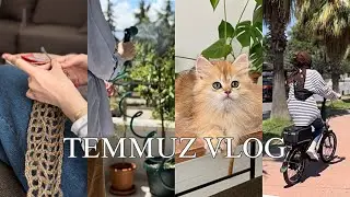 Temmuz Vlog | Kedi Sahiplendik | Balkon Bitkilerim | Pothos Sarmaşığı | Elektrikli Bisiklet | Çanta