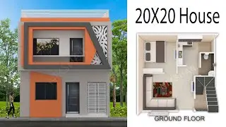 20X20 House Plan for a Small Plot | Low Budget Home Design & 3D Elevation