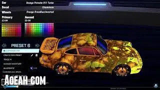 Rocket League Orange Porsche 911 Turbo Car Design | AOEAH.COM