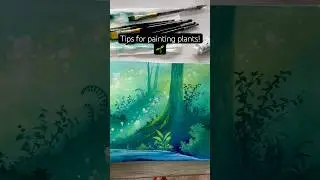 Советы по рисованию растений 🌱 #гуашь #живопись