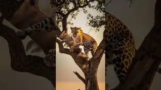 hungry lion chasing prey baboon