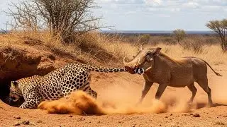 🐆 Two Warthogs Fight Back Against a Leopard &mdash; Unexpected Showdown