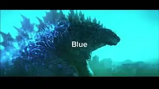 Supercharged Evolved Godzilla with different colors..