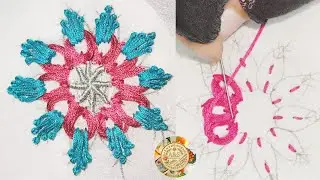 Radiant Floral Burst | Day 37 | Eye-Catching Floral Embroidery | Unique Hand Embroidery 