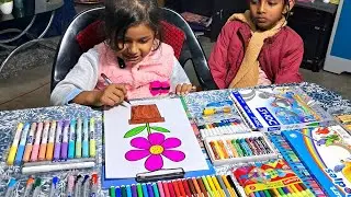 MEHER COLOURING FLOWER PLANT 🌼 🌸 🪴 #flowers #flowerdrawing #kidsdrawing #drawing #kiddraws
