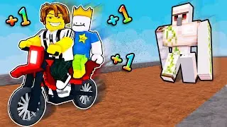 Roblox but EVERY SECOND +1 MOTORCYCLE SPEED to escape IRON GOLEMS...