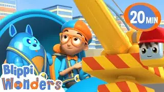 Blippi's Crane Adventure! 🚧🚜 Lifting Big Loads and Learning!| Learning Videos for Kids 🔵🟠