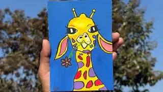 How To Paint A Cute Giraffe | Easy | Step By Step Tutorial | Painting |