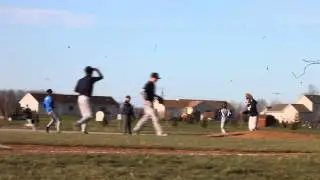 Alex Canty fields deflected grounder off pitcher and throws runner out