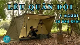Lều cắm trại 1 người | Chi tiết lều quân đội ống khói Ares Single Army Naturehike NH21YW157