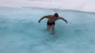 HE SWAM IN GLACIER WATER