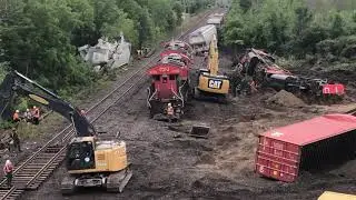 CN freight train collision Prescott Ontario