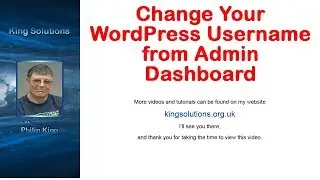 How to Change a WordPress Username from admin dashboard