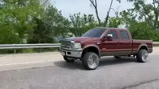 2005 King Ranch 6.0 hood stacked on 24&rsquo;s and 33&rsquo;s