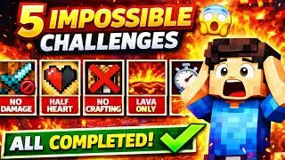 Minecraft में 5 Impossible Challenges Complete | Extreme Minecraft Challenge | VikashXbyte