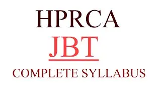 HPRCA JBT COMPLETE SYLLABUS