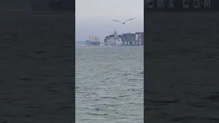 Netherlands Destroyer🌊🌊 In the Surf Outlook Beach Fort Monroe Virginia #ship #incredible #windy