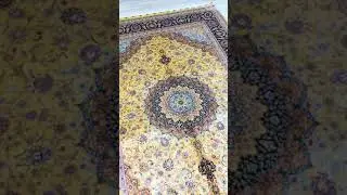 6X9ft yellow handmade silk persian rug