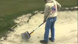 Bunker Rake, Shake'n Rake auto-sifts golf bunker or beach sand.