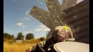 Me getting shot in the head with a paintball - Slow motion