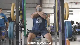 Tani Tupou Front Squat Warm Up Set: RugbyTown CROSSOVER Academy Season 1 Clips
