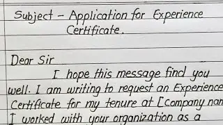 Application for Experience Certificate || Application Writing in English 