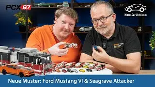 Detailwahnsinn in 1:87: Neue Modellautos von PCX87 vorgestellt &ndash; Ford Mustang & Seagrave Attacker!