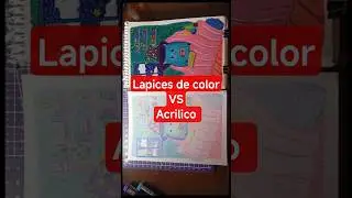 LAPICES DE COLORES vs ACR&Iacute;LICO &iquest;cu&aacute;l queda mejor? 🖌️🎨 | comparaci&oacute;n paso a paso #shorts