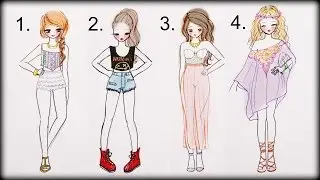 ❤ Drawing Tutorial - How to draw 4 Summer Outfits ❤