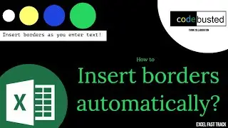 Insert borders automatically in Excel || Basic to Advance Microsoft Excel
