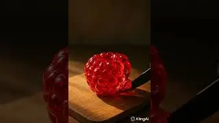 Glass Raspberry Cutting 🍓✨ (Too Real to Believe!)