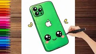 How to draw a cute iphone | Kids easy drawing #kidsactivities #stepbystep 