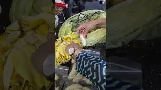 Peeling Native Banana to freeze #food# #nature #garden